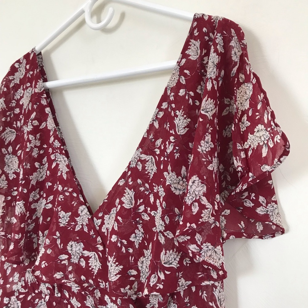Forever 21 Maroon Floral Dress Plus Size - Picture 3 of 6
